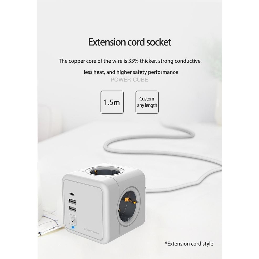 Termurah Powercube Stop Kontak Kabel Powercube Extended Usb 1,5M Stop Kontak