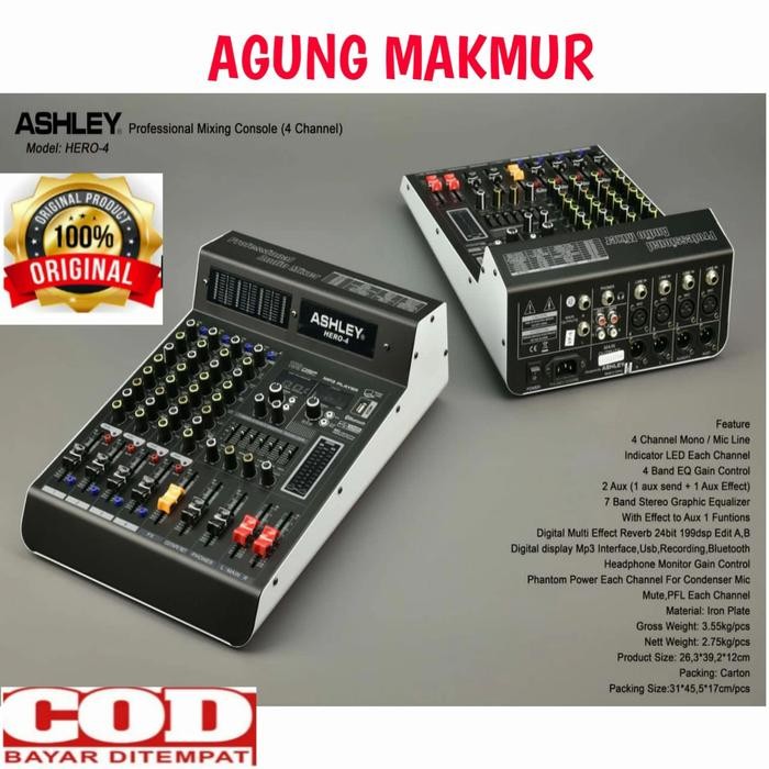 Mixer Ashley Hero 4 Channel Multi Effect 199dsp