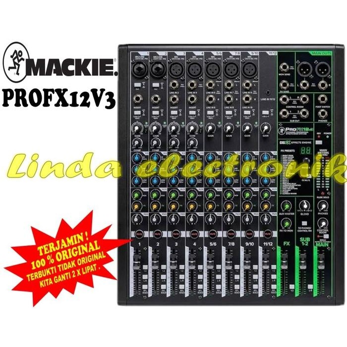 Mixer 12 Channel Mackie ProFX12v3 ProFX12 v3 Resmi