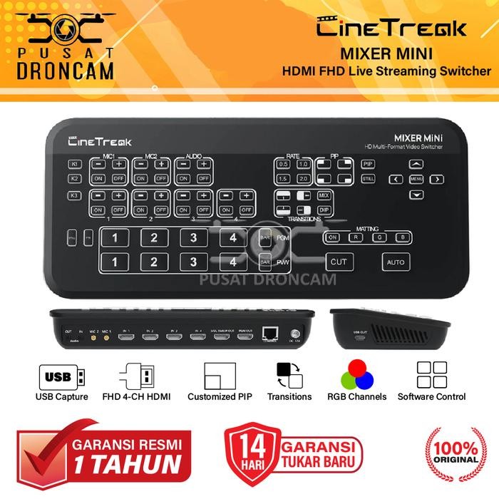 Cinetreak Mixer Mini HDMI FHD Video Streaming Switcher