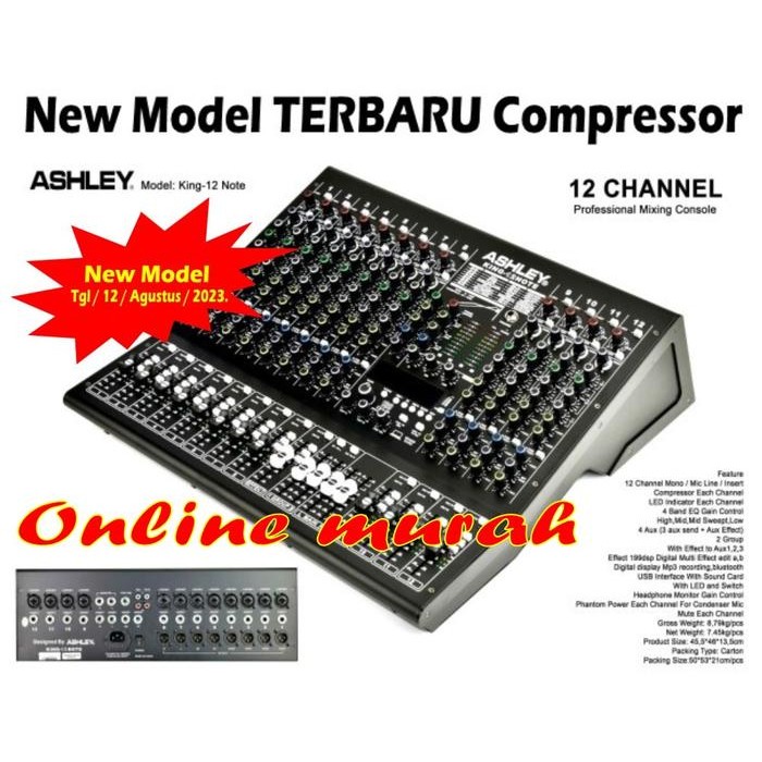 Mixer Ashley KING 12 Note ashley KING12 Interface USB Bluetoo