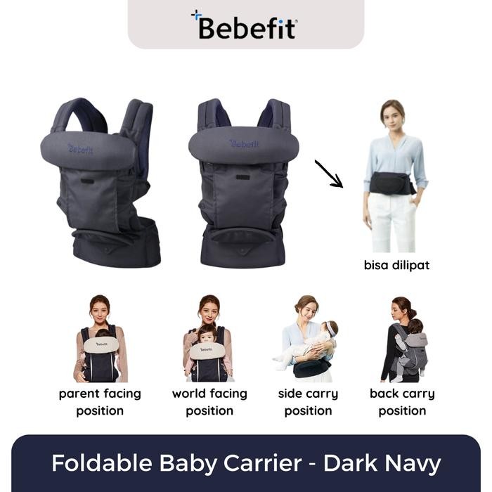 Korea Bebefit Foldable Baby Carrier - Hip Seat Gendongan - Dark Navy