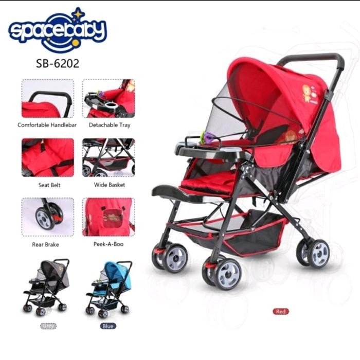 Kereta Dorong Bayi Spacebaby SB-6202 Stroller Bayi Space Baby SB 6202 Reversible SB6202