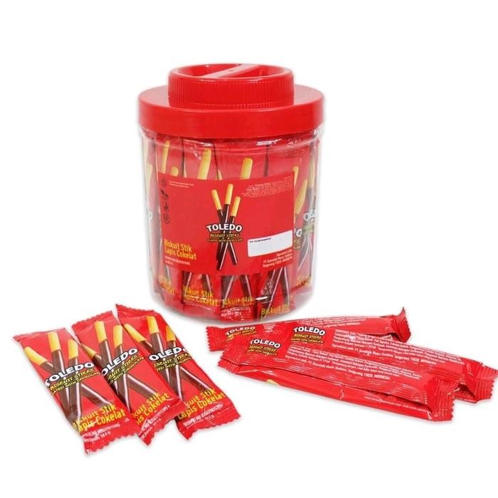 

New Toledo Biskuit Stick Cokelat isi 60 pcs - Biscuit Lapis Chocolate Toples Food Makanan Snack