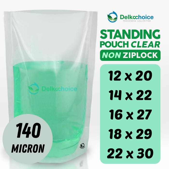 PLASTIK STANDING VACUUM POUCH NYLON KEMASAN CAIRAN, MINUMAN, MINYAK *