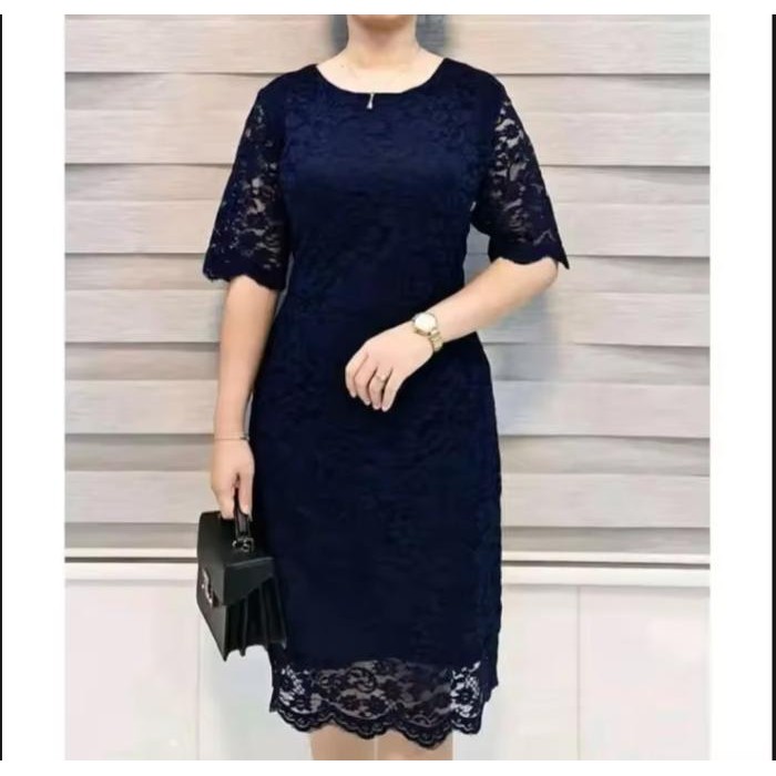 Dress Midi Brukat Natal Pesta Dress Midi Modern 2023 *