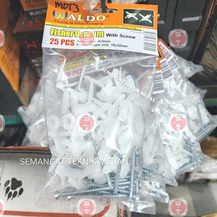 FISHER DINDING TEMBOK GYPSUM GIPSUM SCREW SEKRUP 25PCS SET ALDO *
