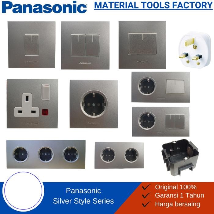 SAKLAR - STOP - SAKLAR LAMPU - SAKLAR PANASONIC SILVER STYLE - SAKLAR LAMPU PANASONIC SILVER STYLE E