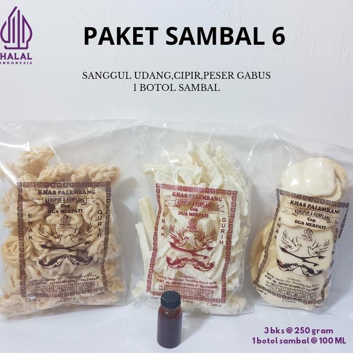 

TERMURAH PAKET SAMBAL 6 [SANGGUL UDANG,CIPIR,PESER GABUS, SAMBAL ] KHAS PALEMBANG Makanan READY