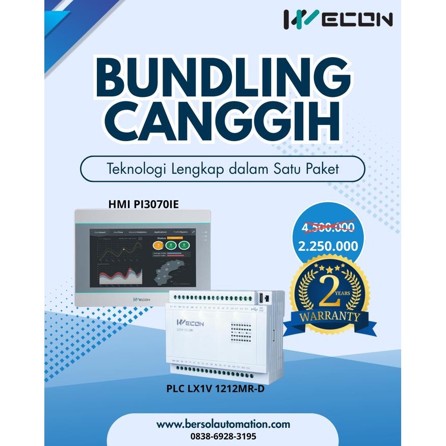 Diskon Wecon Plc Lx1V-1212M + Hmi Pi3070Ie