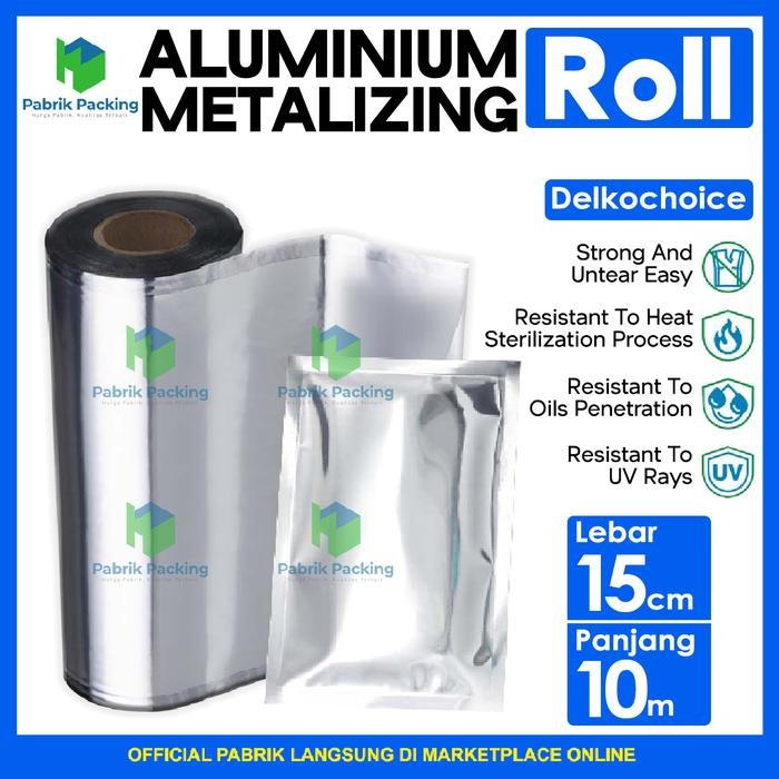 Plastik kemasan 15 cm alumunium foil roll metalizing kemasan sachet