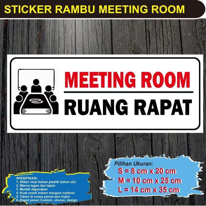 Stiker Vinyl Sign Meeting Room / Rambu Tulisan Ruang Meeting Meeting Room