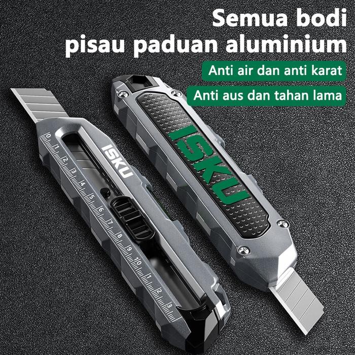 

Isku Perkakas - Pisau Cutter Multifungsi Paduan Aluminium/Knife Cutter Knife Auto Lock Cutter Sk5