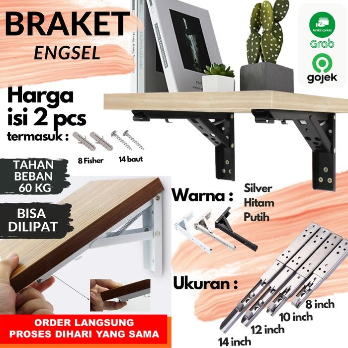 Siku Rak Lipat / Bracket Siku Rak Lipat / Engsel Meja Lipat /