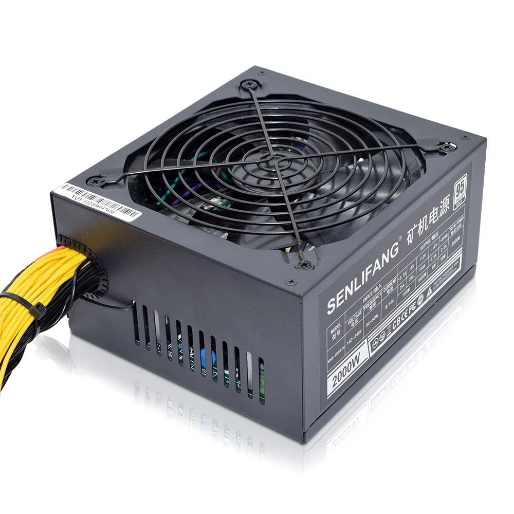 2000W Mining Power Supply Asic bitcoin new Gold PLUS ETC RVN power supply ATX Machine support 8 GPU
