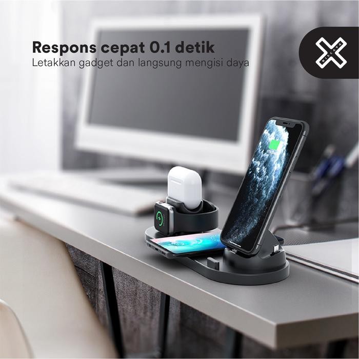 Smart 3In1 Qi Wireless Charger Niscaya 10W - Berkualitas Airpods