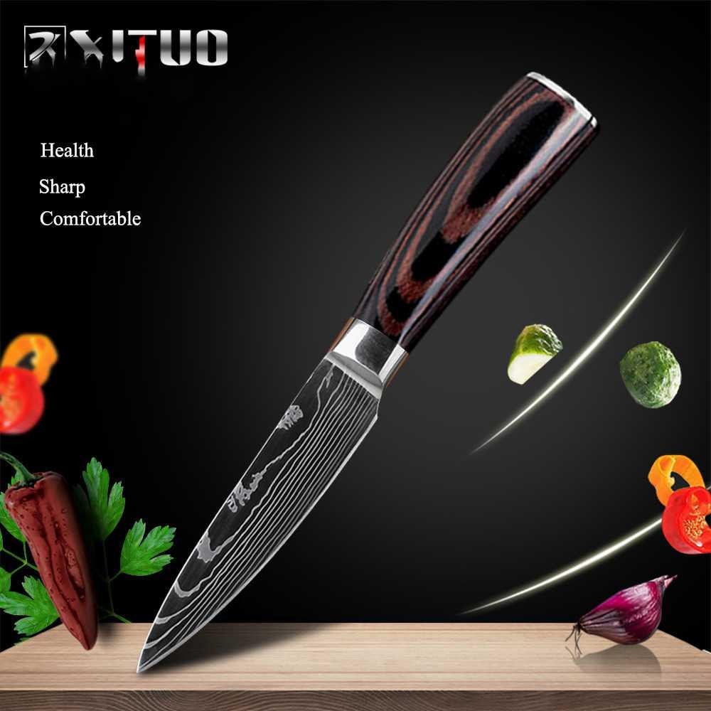 XITUO Pisau Dapur Bilah Lebar Damascus Stainless Steel - Hemat Waktu, Potongan Terbaik, Handle Ergon