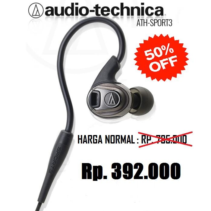 Diskon Earphone Audio Technica Ath-Sport3