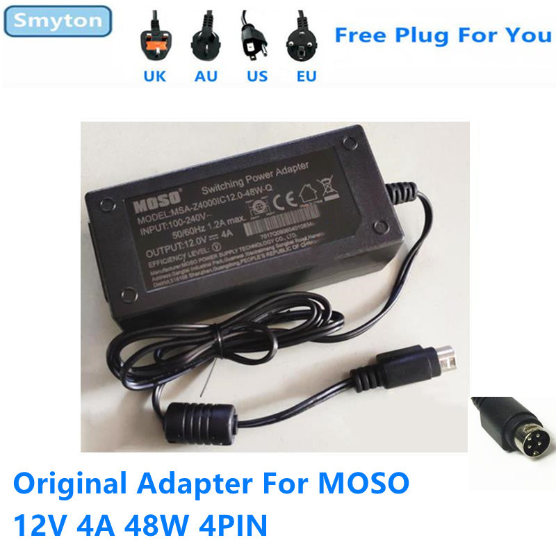Original AC Switching Power Adapter Charger For MOSO 12V 4A 48W 4PIN MSA-Z4000IC12.0-48W-Q Power Sup