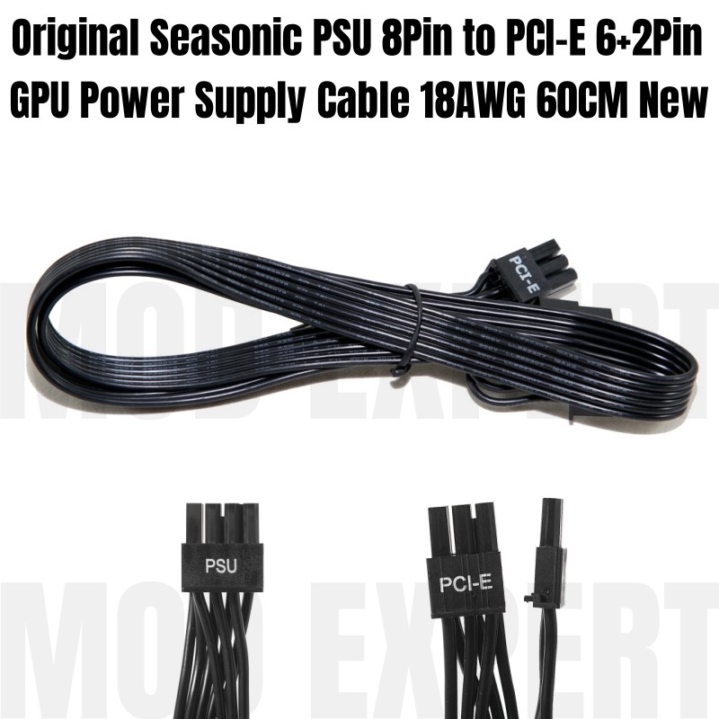 Original SEASONIC M12II EVO PSU 8Pin to PCIe 8Pin 6+2Pin GPU Power Cable for 520W 620W 750W 850W 80P