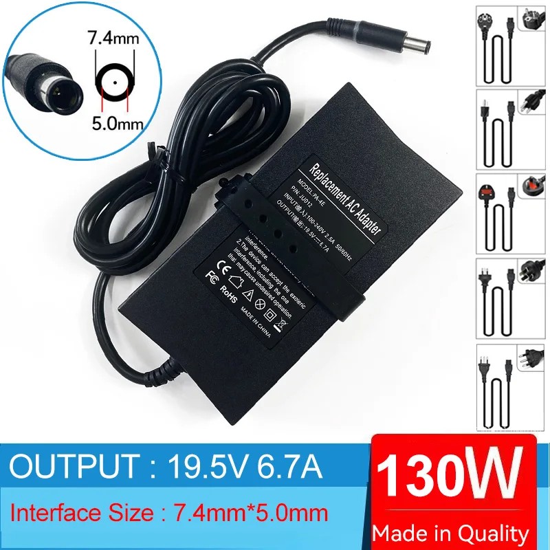 Laptop AC Adapter Charger for Dell K20A001 063P9N 09Y819 0CM161 0D232H 0X408G ADP-130PE1-00 PA-4EVJC