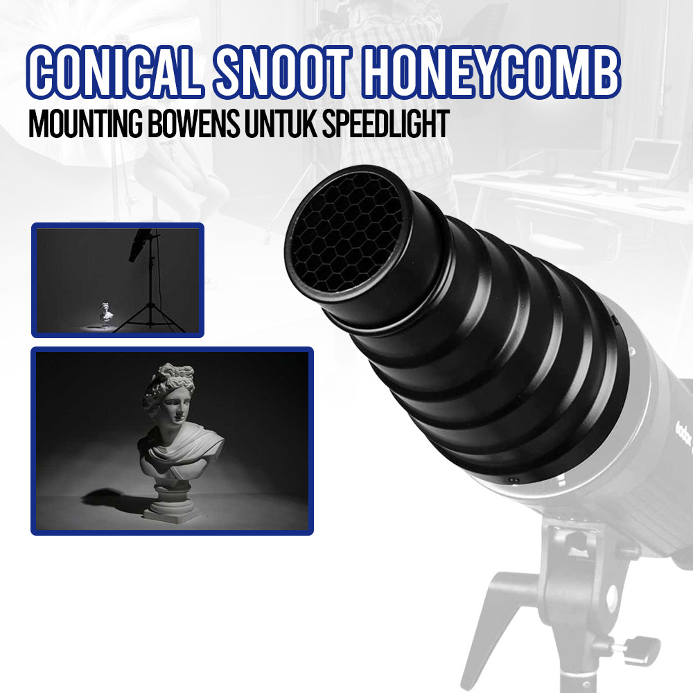 

Mount Conical Snoot Honeycomb untuk Speedlight Fotografi