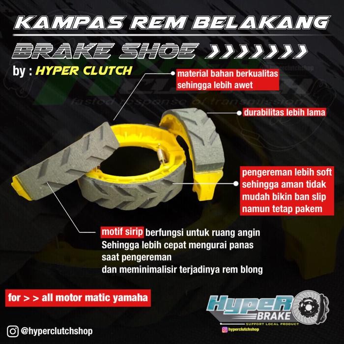 kampas rem belakang aerox lexi xeon