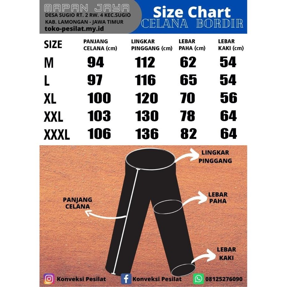Celana Pencak Silat Bordir Pasti Ori