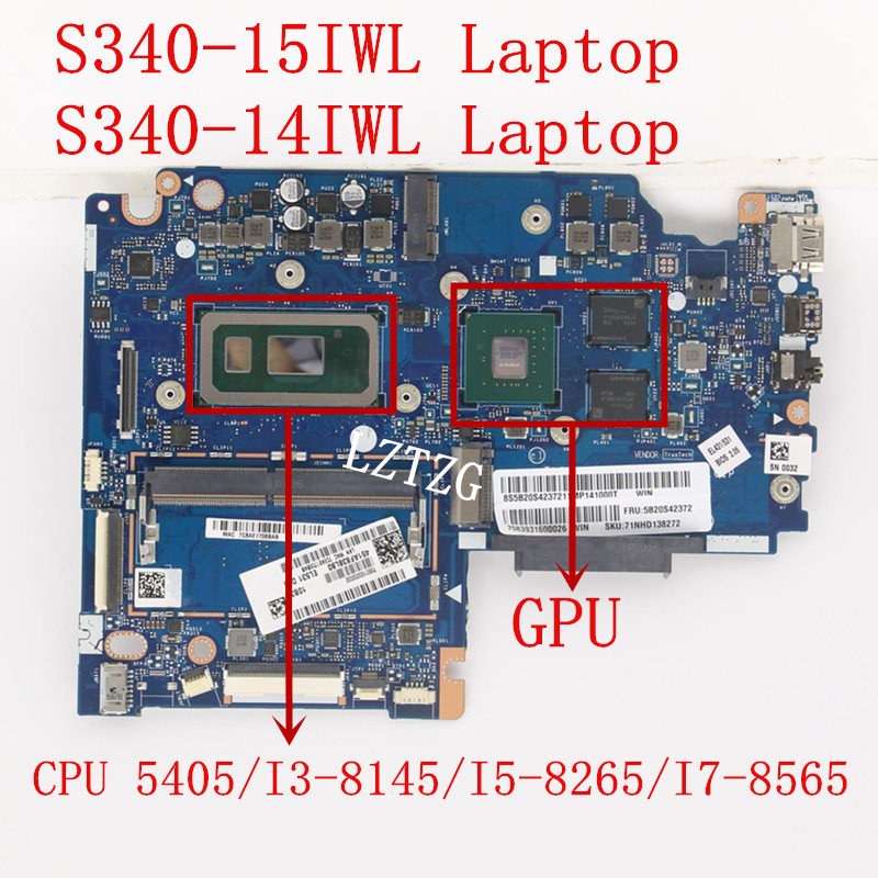 Motherboard For Lenovo ideapad S340-14IWL S340-15IWL Laptop Mainboard CPU 5405U/I3/I5/I7 UMA/2G GPU 