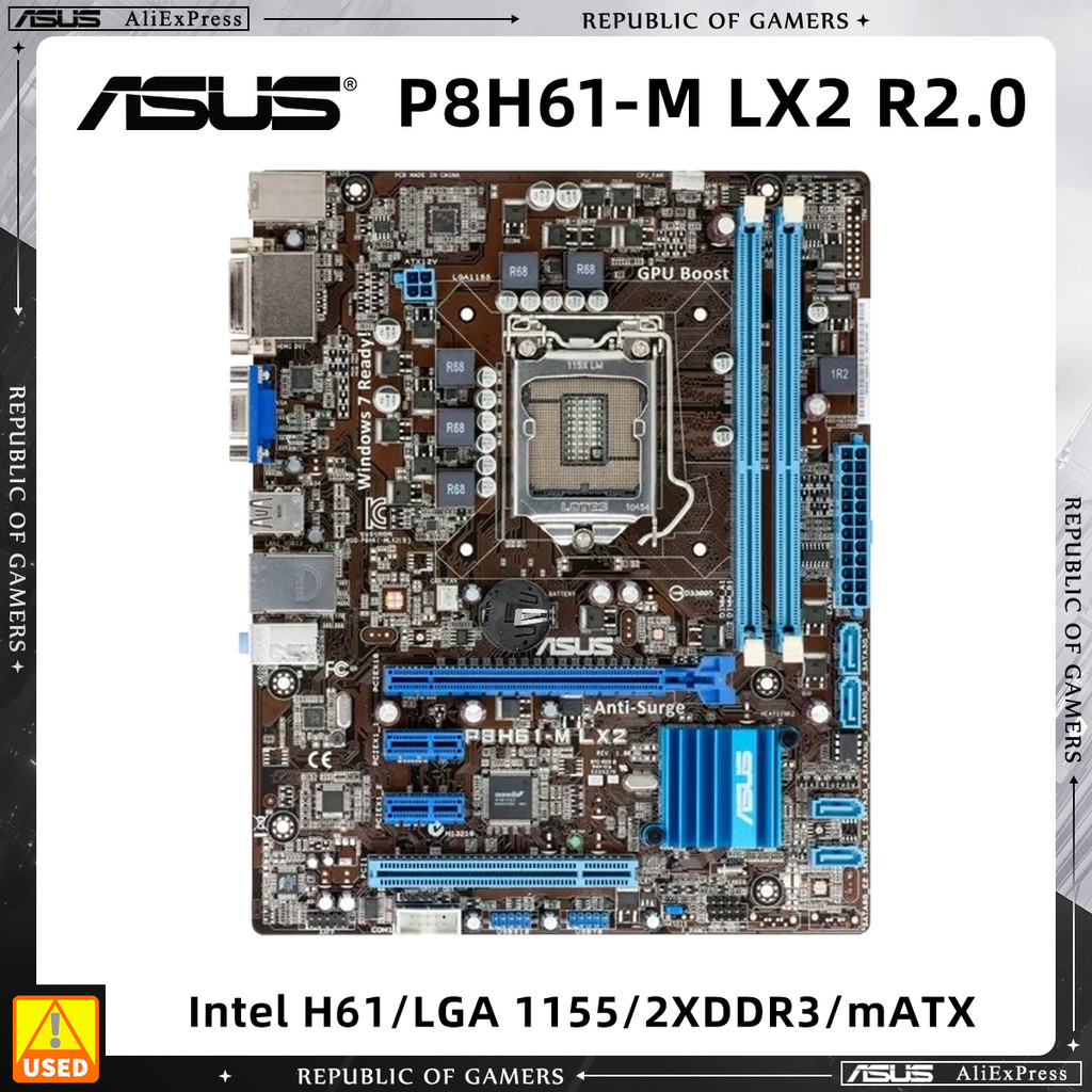 ASUS P8H61-M LX2 R2.0 Motherboard Support i5-2500K 3570K i7-3770K 2600 i3-3250T 2100 CPU DDR2 1066MH