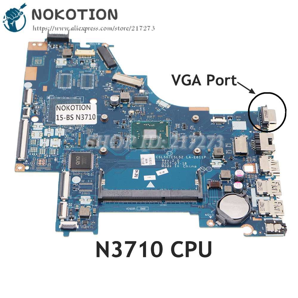 NOKOTION For HP Pavilion 15-BS Laptop Motherboard N3710 CPU DDR3 928846-601 926251-601 CSL50 CSL52 L