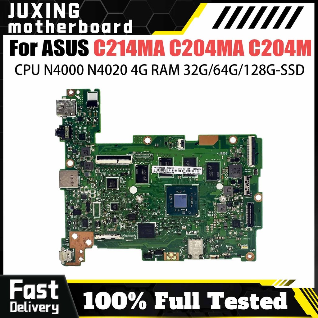 Dinzi C214M Mainboard For ASUS Chromebook Flip C214 C214MA R214MA Laptop Motherboard N4000 4GB-RAM S