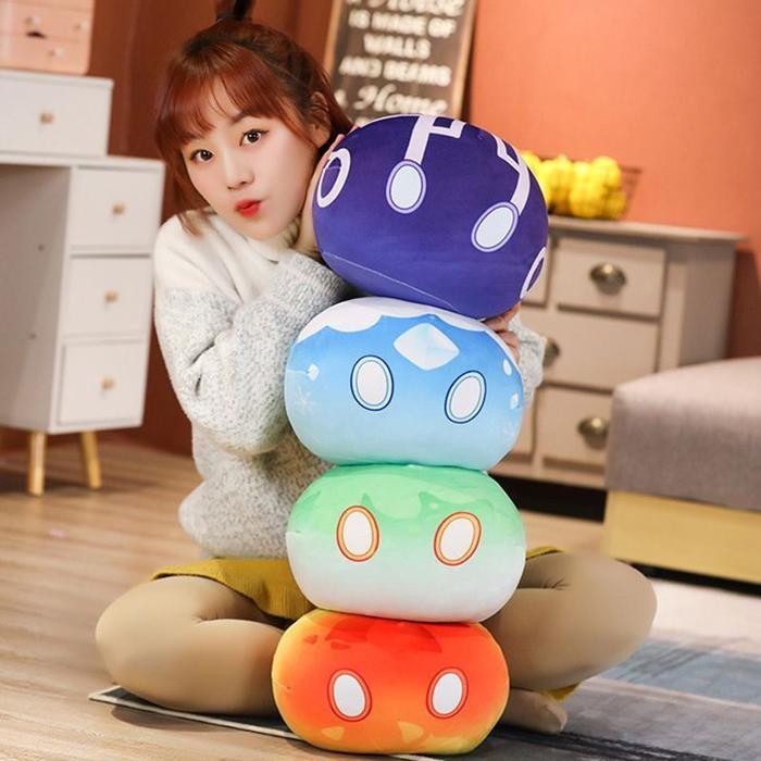 Boneka Bantal Kartun Genshin Impact Slime Dolls Bahan Lembut Kado Ulang Tahun