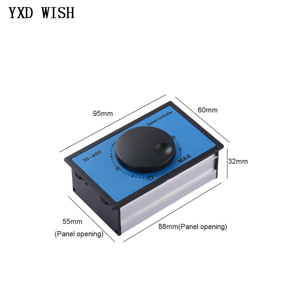 PWM Motor Speed Controller DC 10-60V 12V 24V 48V 20A PWM DC Motor Speed Controller Soft Start Switch