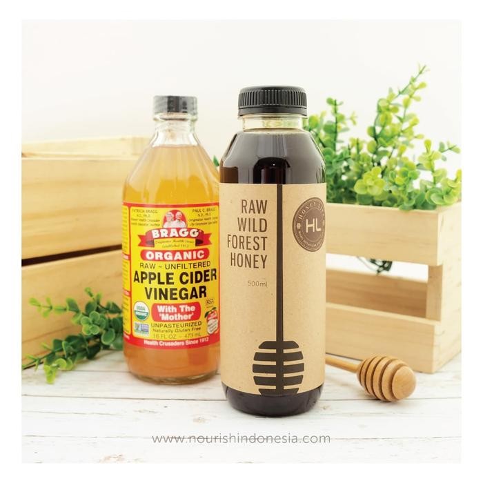 

BRAGG Apple Cider Vinegar 473 Ml + Honey Life Raw Wild Forest 500 Ml