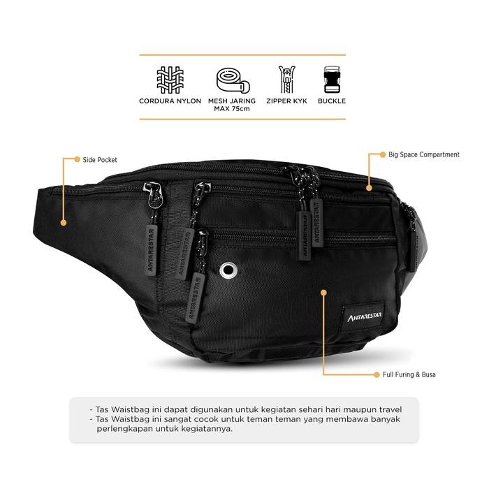 Antarestar Store - Waistbag Pria Wanita Zeist Series Antarestar Pinggang