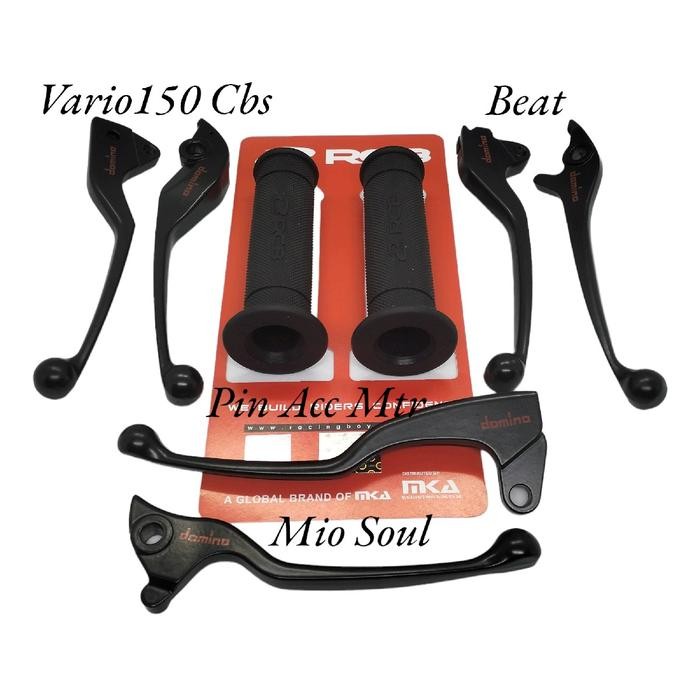 Paket Variasi Grip Rcb Hg55 Hitam+Handle Rem Censi Full Hitam Mtr Vario150 Cbs Beat Pop Cbs Beat Esp