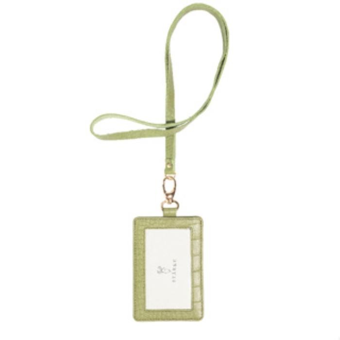 

Lanyard ID Card Vintage Holder Aesthetic Kulit Asli Starke Fury Chital Texture Croro Sage Green