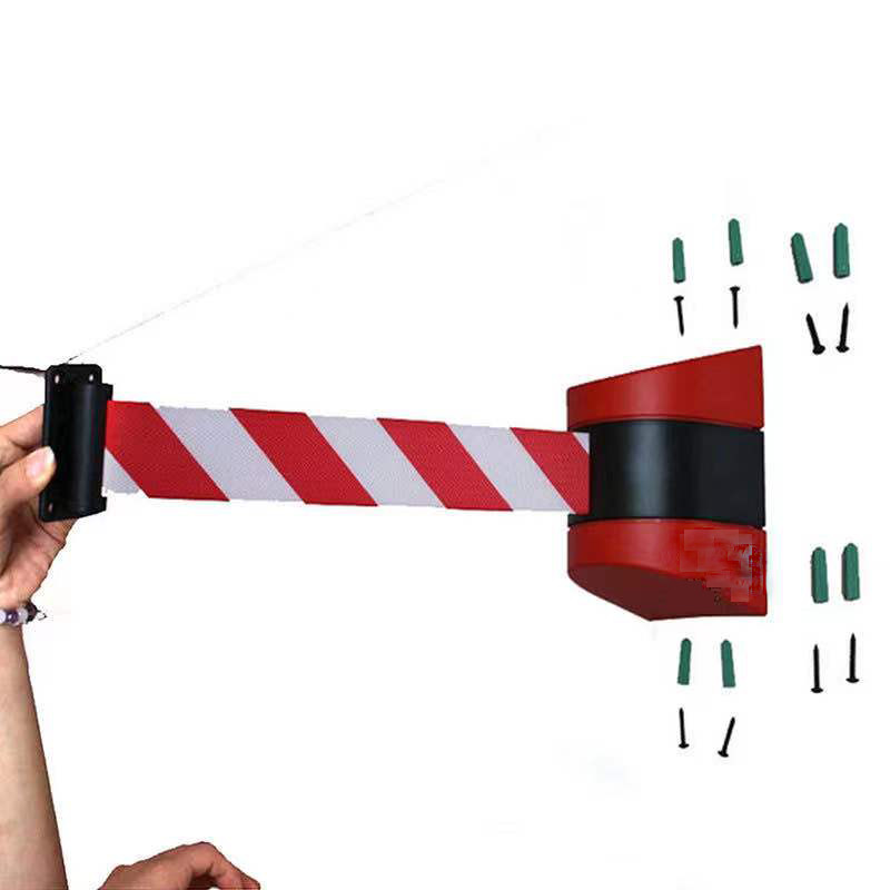 

10m Belt Wall Amount Retractable Barrier Tape Safety For Warehouse Workshop Crowed Control Colorful