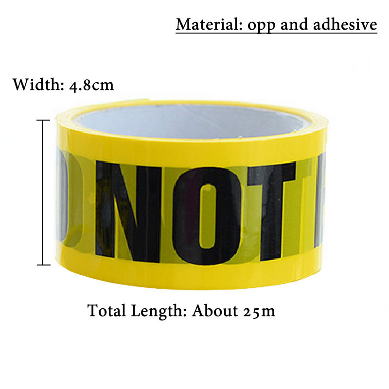 

1/Roll 48mmx25m Yellow Warning Tapes Caution Keep Out Sign Barrier Safety Reminder Sticker For Store