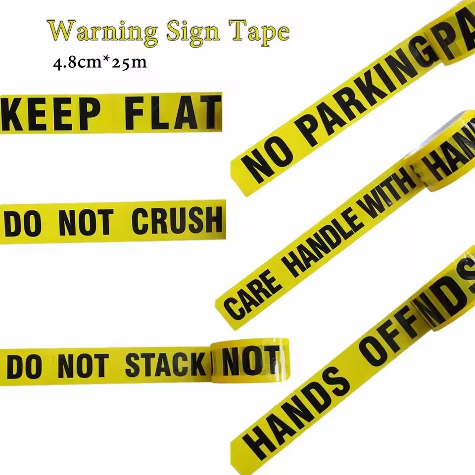 

1/Roll 48mm*25m Warning Sign Tapes No Parking Hands Off Work Safety Adhesive Opp Tapes DIY Sticker