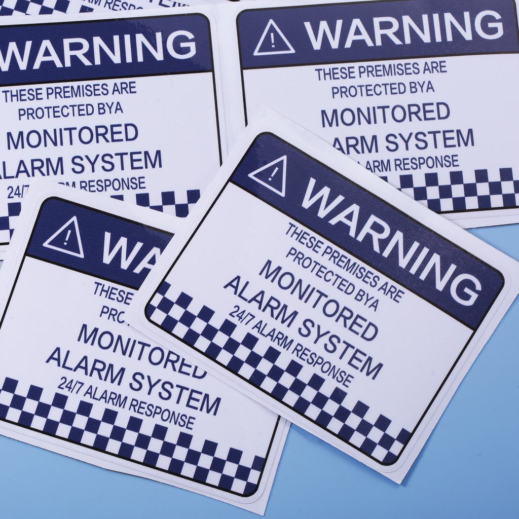 

8pcs Office Practical Sign Monitored Alarm System Waterproof Letter Print PVC Warning Security