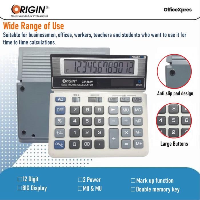 

electronic calculator cm-868n / kalkulator besar / kalkulator 2 power kode 1200