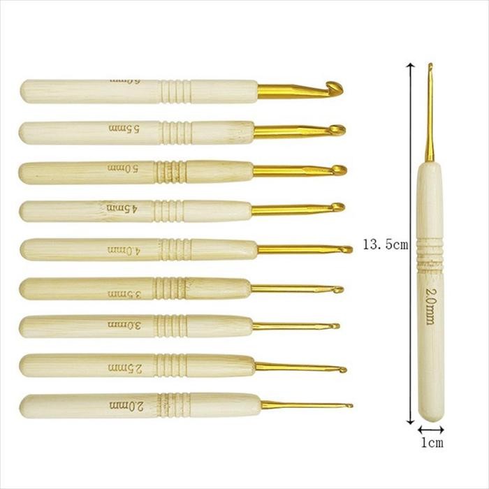 

Hakpen aluminium handle bambu 9pcs/set HBM09