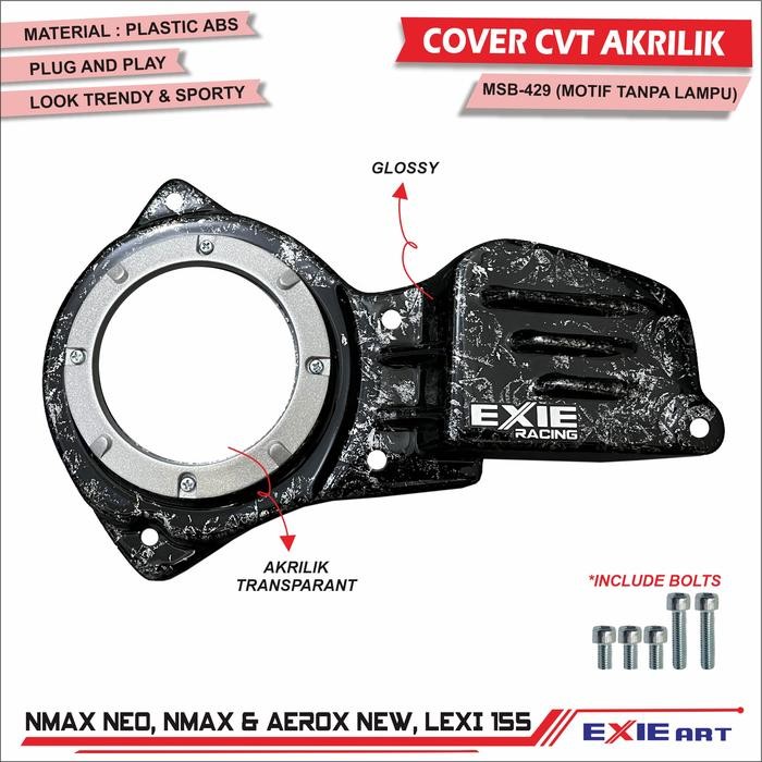 Cover CVT Akrilik Nmax NEO, Nmax & Aerox New, Lexi 155 - Cover Penutup CVT Variasi EXIE ART