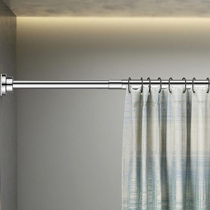 170/260Cm Gantungan Baju Tanpa Paku Adjustable Tiang Gorden Fleksibel Gantungan Baju Tanpa Paku