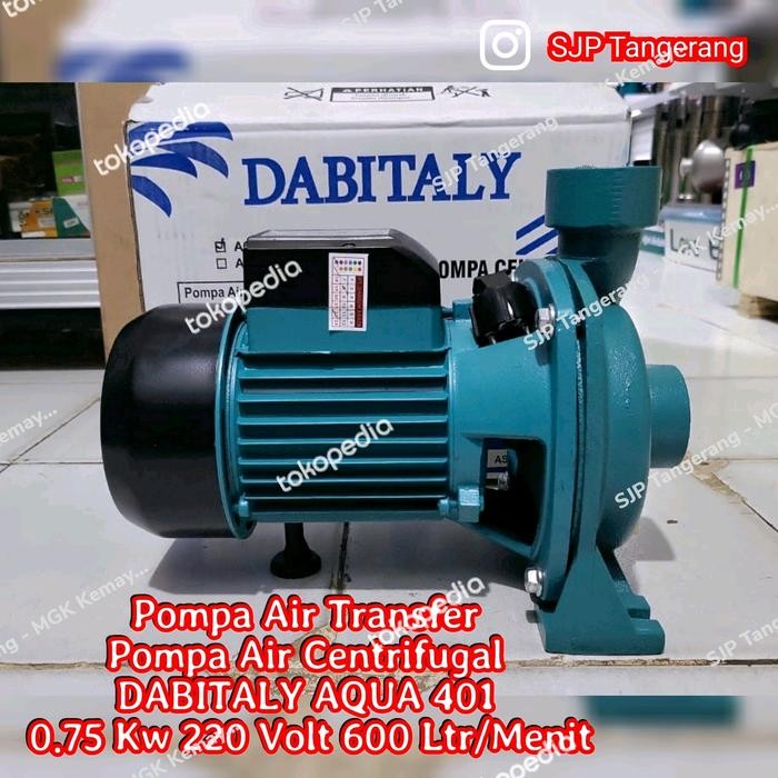 Termurah Pompa Air Transfer Centrifugal Pump 1Hp 0.75Kw 220V Dabitaly Aqua 401