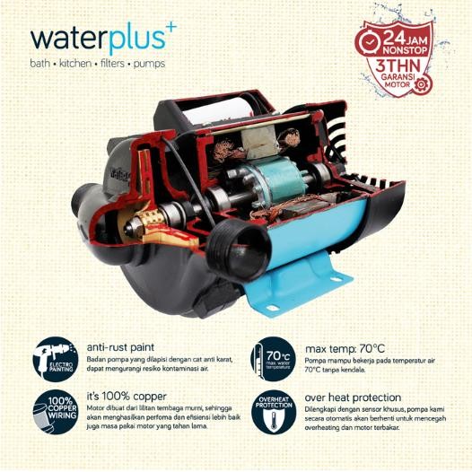 Banyak Dicari Pompa Dorong / Booster Pump Waterplus - Br 371Cpa