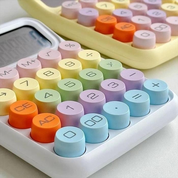 

(PE 817M) Kalkulator Keyboard Boba Dot Fancy Warna Soft Pastel