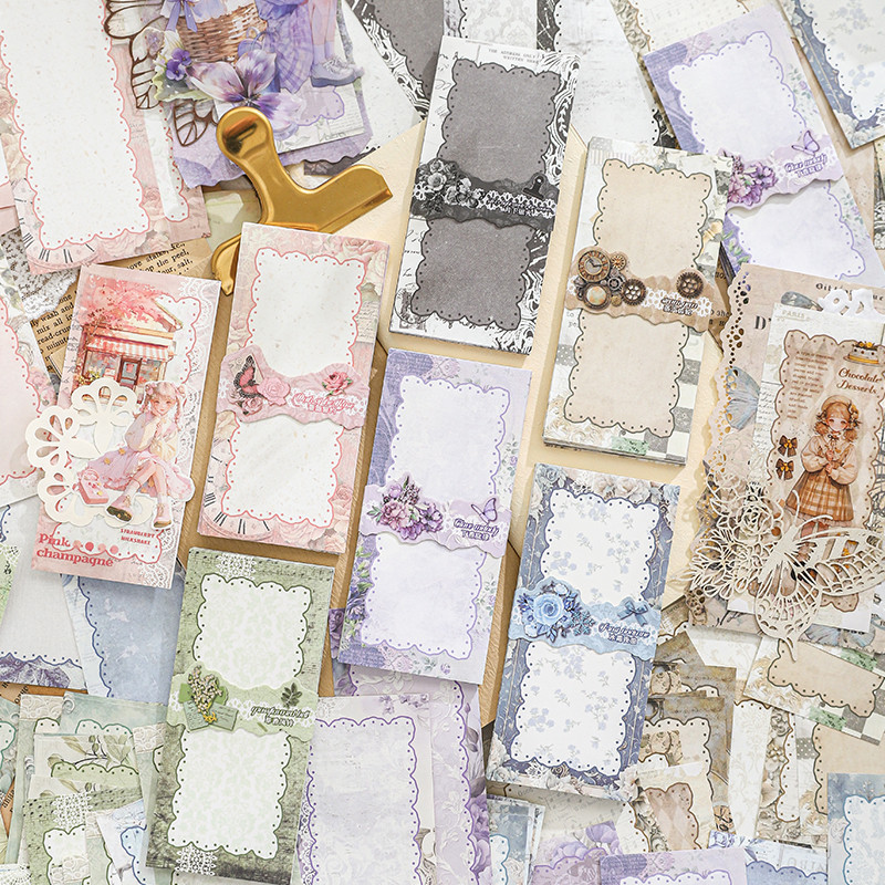 

30sheets Vintage Border Labels Material Stickers Junk Journaling Scrapbooking Card Making Background